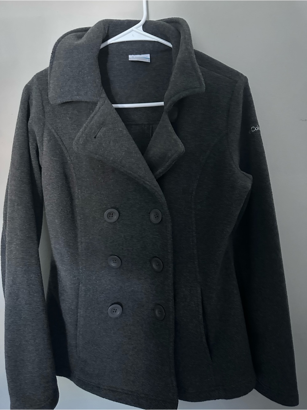 Columbia Women's Dark Gray Double-Breasted Pea Coat